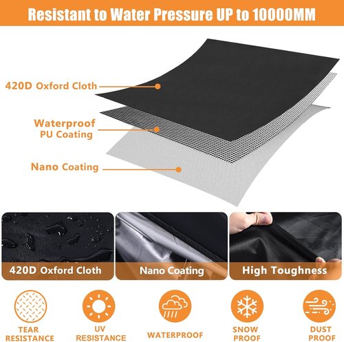 Bike Cover - Waterproof Outdoor Bicycle Cover with Lock Holes & 3 Buckles | Heavy Duty 420D Ripstop Material for Bikes Up to 68 Inches