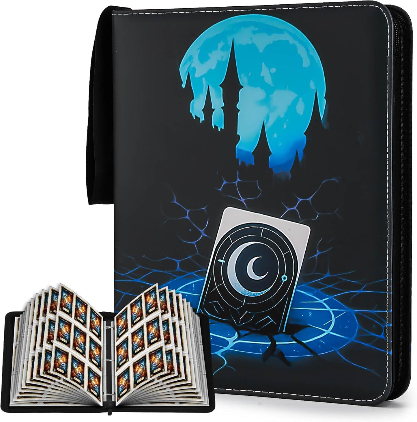 Skiennix 9 Pocket Card Binder - Premium Collector Book for MTG/YGO/PTCG | Holds 720 Cards - Blue