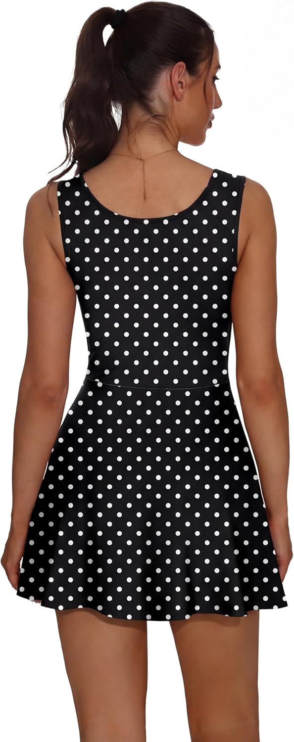 NIASHOT Women's Athletic Dress - Built-In Shorts & Pockets for Tennis, Golf, & Workouts | U-Neck A-Line Design