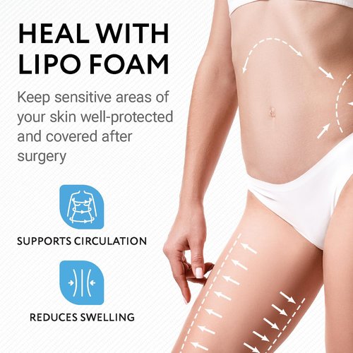 IMPRESA Liposuction Foam Pads - 3-Pack - White - 8 x 11 x 0.5 in - for Abdominal Binder Post Surgery - Even Pressure for Liposuction Compression Garments - Custom Fit for Tummy Tuck Recovery