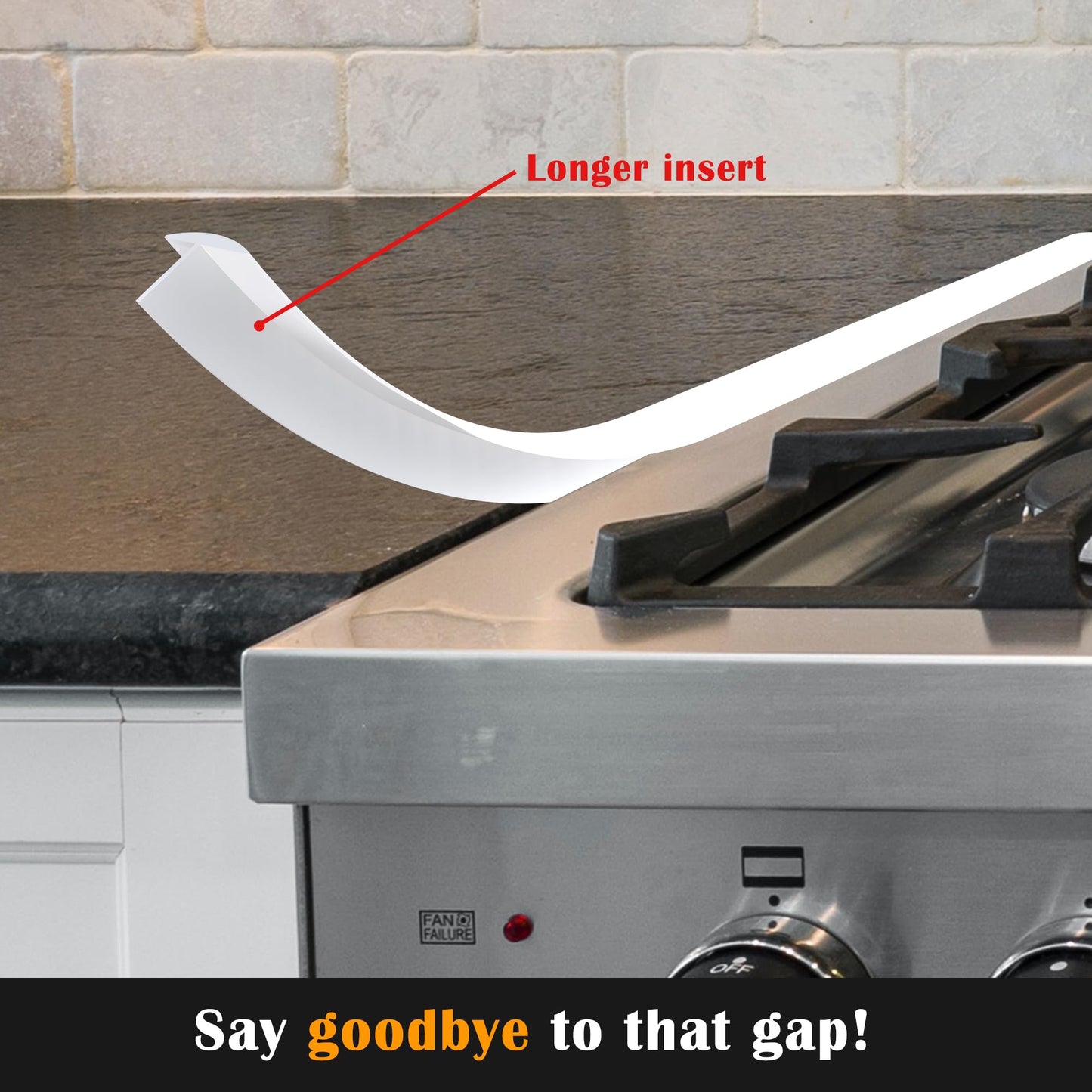 KindGa Stove Gap Covers, Silicone Counter Gap Filler for Stove, 30 Inches for 0.2-1 inch Gap,Seal Spills between Appliances Countertop Furniture Stoves Ovens(Set of 2, White)