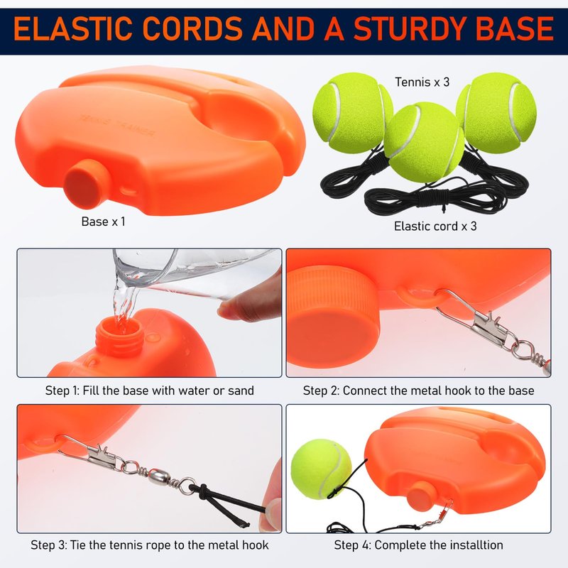 Toddmomy Trainer Rebound Ball with String, Solo Tennis Ball Portable Tennis Rebounder Kit Self Training Badminton Kit for Beginners Sport Exercise