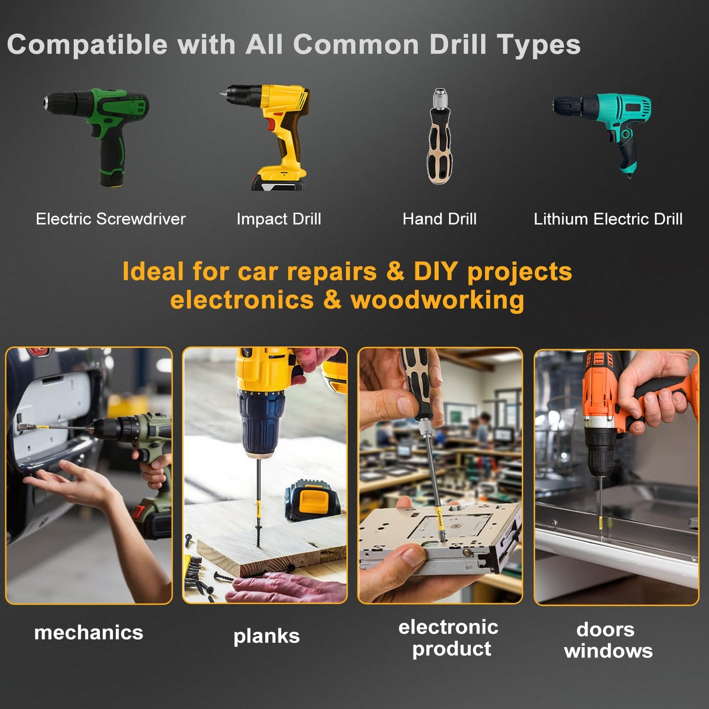 Craluuur 14PCS Impact Long Torx Bit Set, 6-Inch, T7–T40, Tamper Proof Star Bits Set, Magnetic Security Torx Bit Set with 1/4 Inch Hex Shank, S2 Steel, Ideal for Automotive, DIY, Electronics