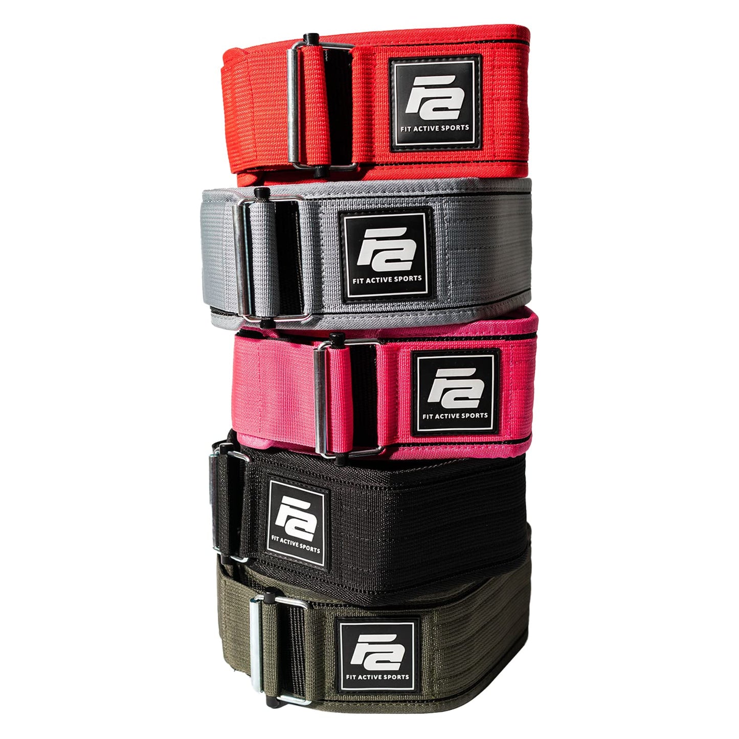 Fit Active Sports Self-Locking Weight Lifting Belt | Premium Weightlifting Belt for Cross Training & Power Lifting | Fast Locking Release Mechanism for Fitness and Power Lifting | Black, Small