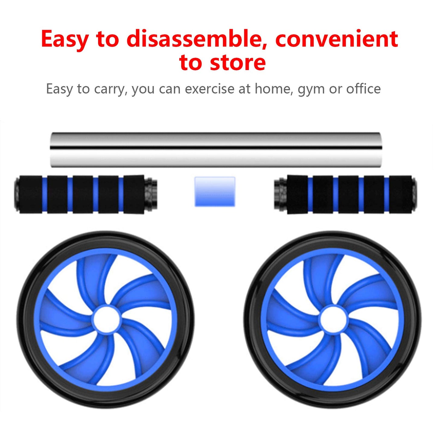 Sethruki Abdominal Muscle Training Rollers, 5-In-1 Roller Kit with Knee Pads, Push-Up Bars, Handle Grips, Skipping Ropes, Home Gym Exercise Kits Suitable for Physical Training