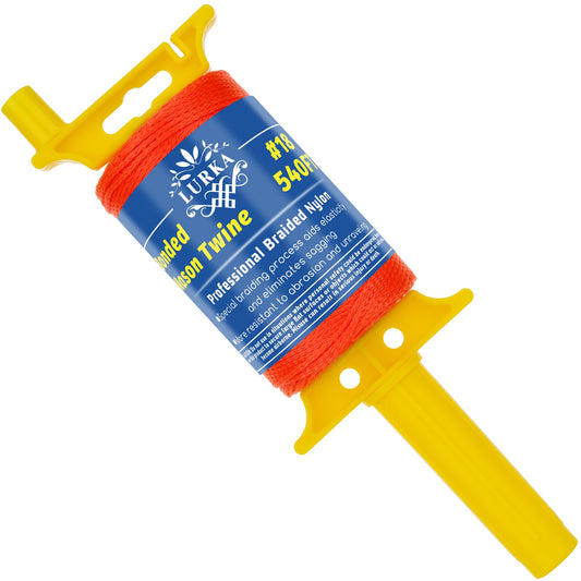 LURKA Mason Line String,#18 540 Feet 8 Braided Construction Nylon Line with Spool Fluorescent Orange String Line for Precision Work, DIY, and Gardening Projects (Fluorescent Orange)