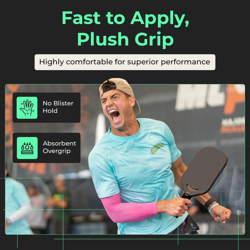 ADV Felttac Pickleball Grip Tape - Soft, Very Durable, Sweat Absorbing Pickleball Overgrip Tape - Dry & Comfortable Pickleball Paddle Grip Tape - Easy to Use & Easy to Install (30-Pack White)