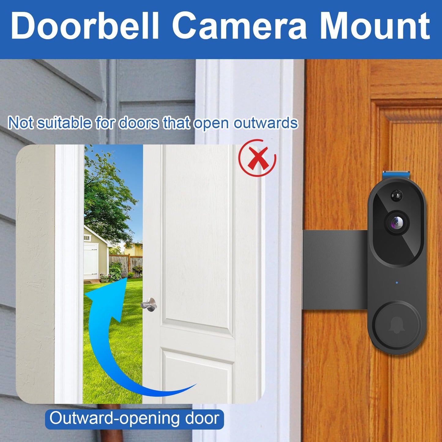 Anti-Theft Doorbell Mount No Drill Compatible with Orbitell Video Doorbell, Adjustable Mounting Bracket Holder Accessories for Apartment Rentals, Enhanced Protection Doorbell Mount Bracket