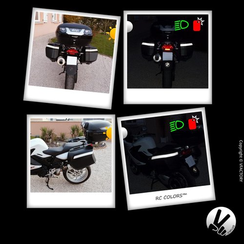 VFLUO - Reflective Sticker Sheet for Bike, Motorcycle, Scooter, Helmets, Stroller/Multi-use - DIY Adhesive board - 3M Technology - High Visibility - Discreet - Optimised adhesion