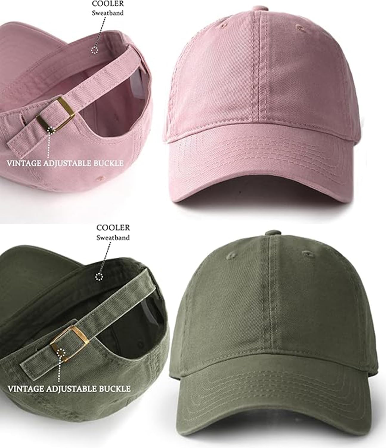 Skiennix Women's Baseball Caps - Adjustable Summer Sun Visor Hat | 2-Pack Set