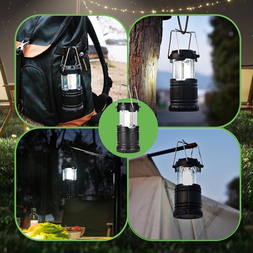 KPKJOO LED Camping Lantern - Super Bright Collapsible Light for Emergencies | Battery Operated, 4 COB