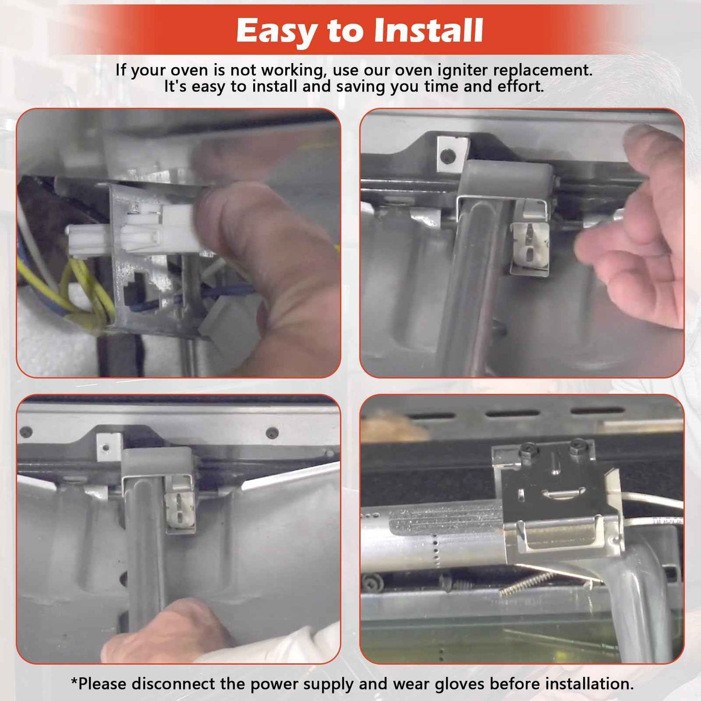 316489403 5304508786 Oven Igniter Gas Range Lower Bake Igniter Replacement for Kenmore Crosley Frigidaire Gas Oven/Stove Replace 7316489403 AP4433236 PS2364063 (1 PACK)