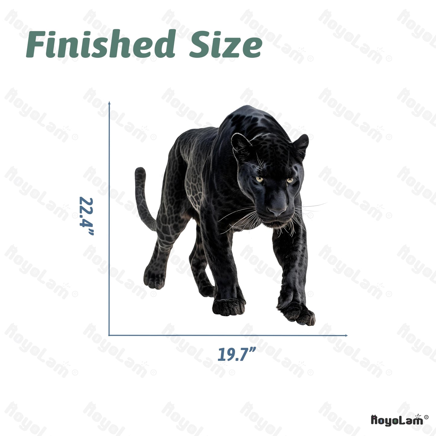 RoyoLam Lifelike Panther Wall Decal Nursery Wildlife Animal Wall Sticker Removable Peel and Stick Wall Art Decor Decoration for Kid Baby Preschool Living Room Playing Room Bedroom School Classroom