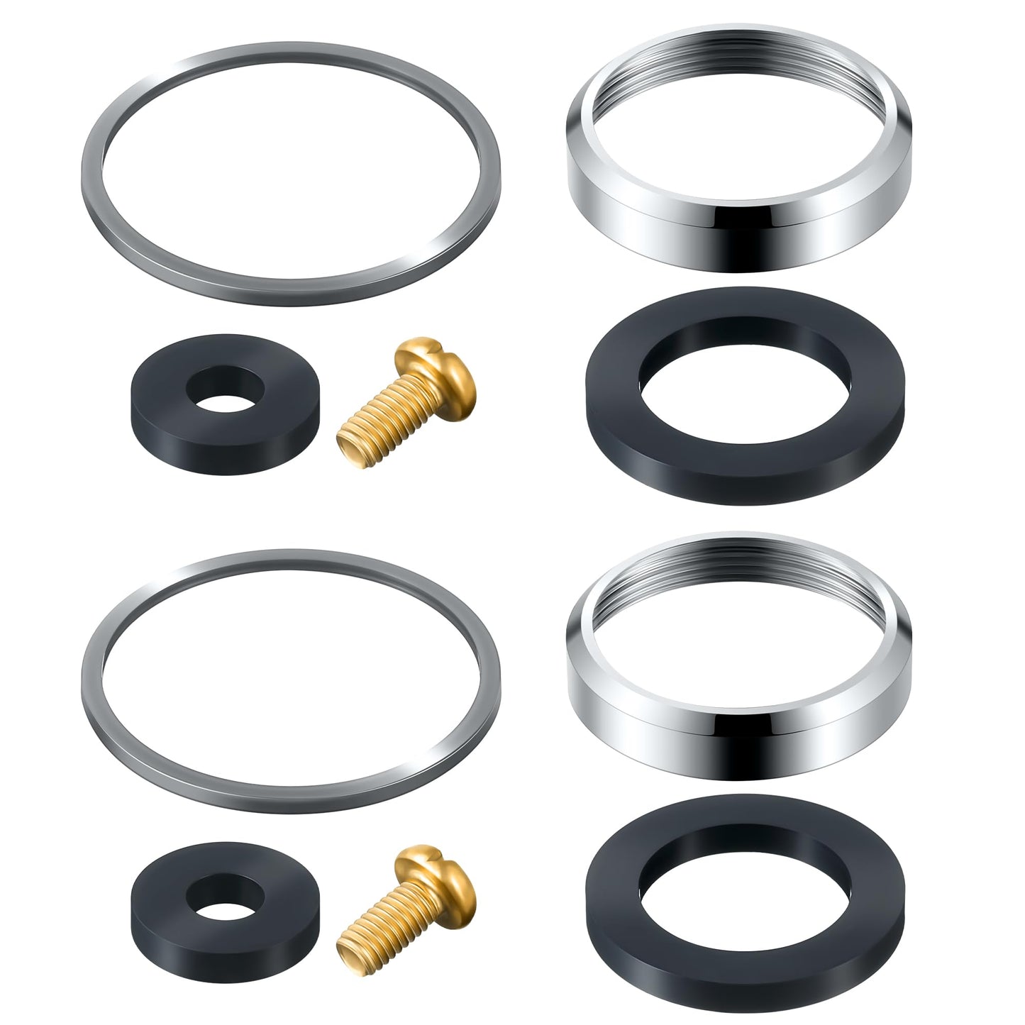 Enhon 2 Pack Washer Repair Kit Replacement for TA-9, Compatible with Symmons Temptrol Valve TA-10 Spindle Assembly, T-8 Cold Washer, T-7 Retainer, T-6 Hot Washer, T-5 Screw and T-11 Cap Gasket