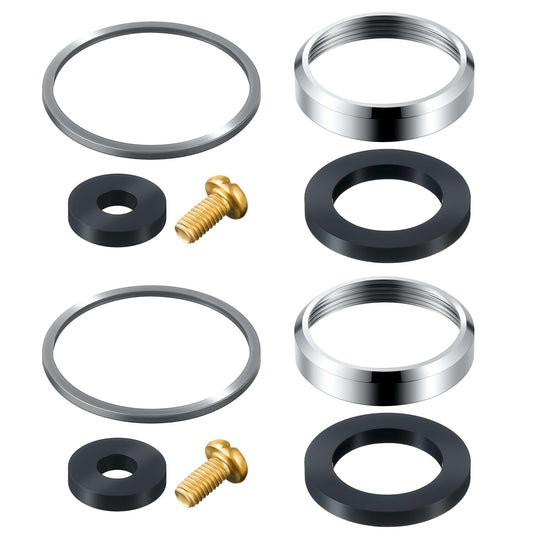 Enhon 2 Pack Washer Repair Kit Replacement for TA-9, Compatible with Symmons Temptrol Valve TA-10 Spindle Assembly, T-8 Cold Washer, T-7 Retainer, T-6 Hot Washer, T-5 Screw and T-11 Cap Gasket