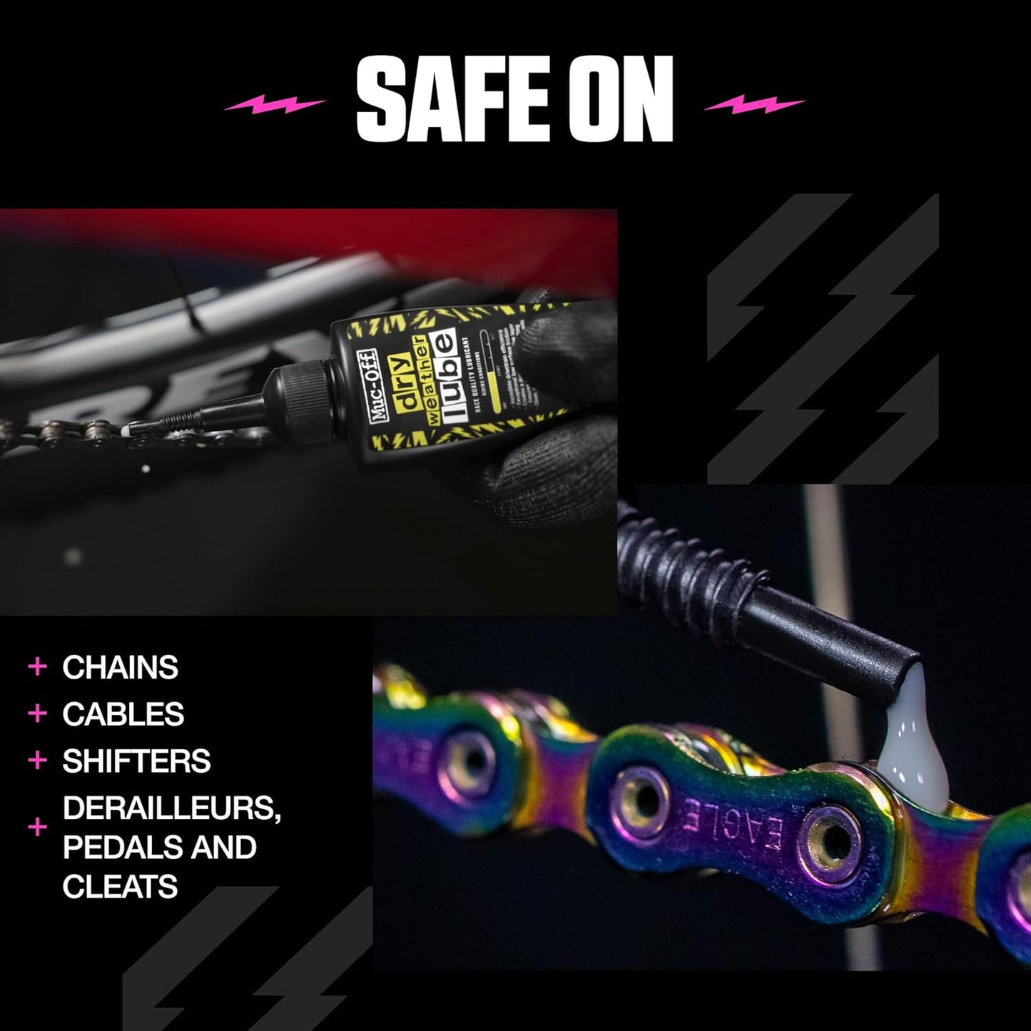 Muc-Off Bio Dry Bike Chain Lube - Wax-Based Formula for Smooth Shifts | Includes Microfiber Cloth
