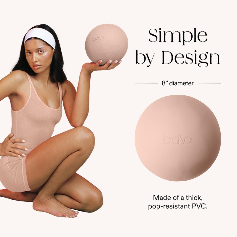 Bala Pilates Ball, Non-Weighted Exercise Ball - Small 8" Yoga Ball for Barre, Stretching, Strength & Core Training - Workout Accessory with Mini Pump for Home Gym & Fitness Routines - 100% PVC
