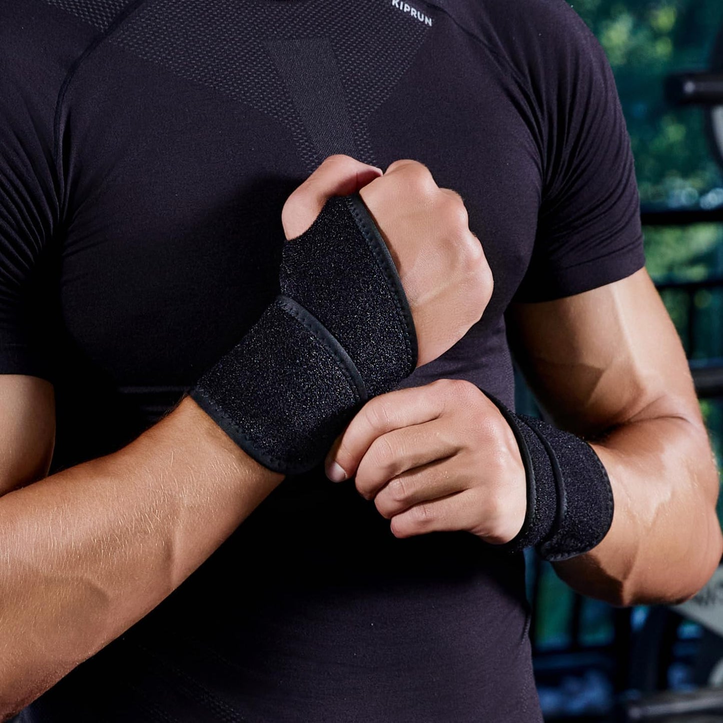YUNYILAN Wrist Brace - Adjustable Compression Straps for Carpal Tunnel & Arthritis Relief | 2 Pack (Black)