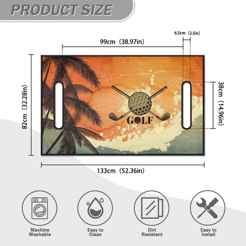 FUIBENG Golf Cart Seat Blanket Towel Universal Fit Most 2 Person Seat Golf Cart Club Car Breathable Material Towel Blanket, Golf Palm Tree