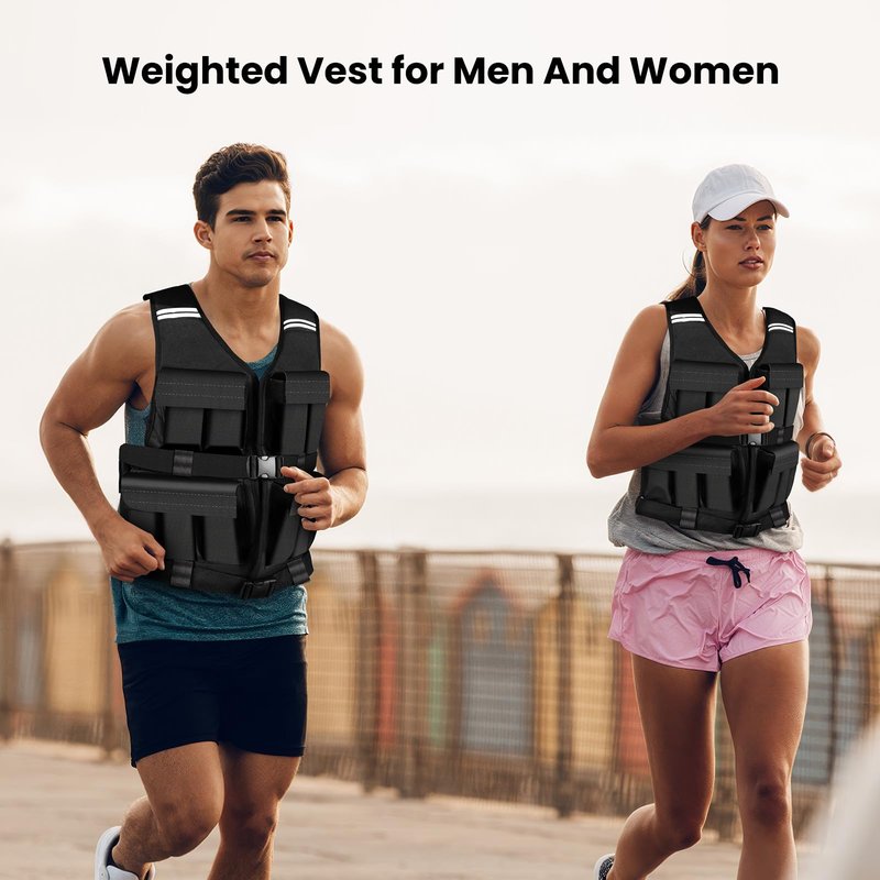 DMDG Adjustable Weighted Vest for Men Woman With Shoulder Pads 2lbs-40lbs, Weight Vest For Walking, Rucking, Cross Training, Running, Muscle Building - Breathable, Comfortable, Washable(2LB-40LB)