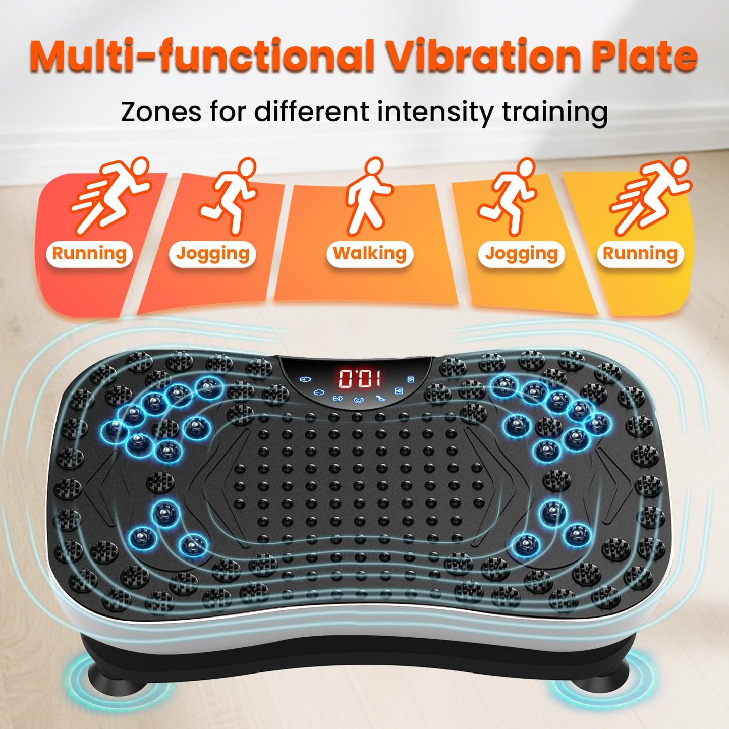 AXV Vibration Plate Fitness Platform Exercise Machine Vibrating Shaking Full Body Shaker Workout Vibrate Stand Shake Board Sport for Weight Loss Fat Burner for Gym Home Office