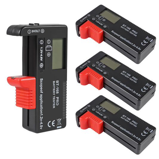 UMLIFE 4PACK Battery Tester, Universal Battery Checker Small Battery Testers for AAA AA C D 9V 1.5V Button Cell Household Batteries （Model：BT-168 PRO）