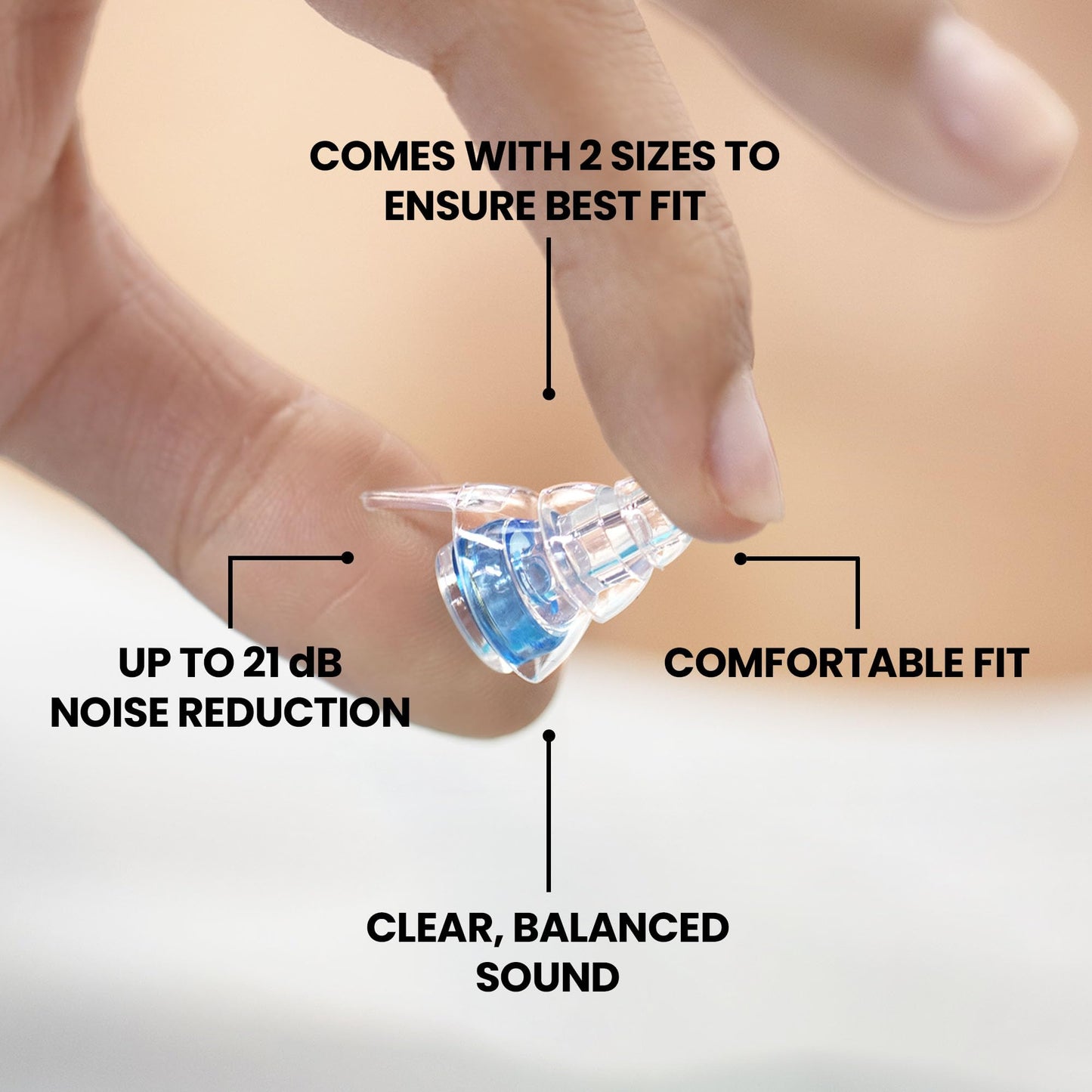 Eargasm High Fidelity Blue Earplugs for Concerts, Festivals, Musicians, DJs, Night-Life, Motorcycle Hearing Protection - Reusable Ear Plugs for High Fidelity Noise Reduction up to 21 dB