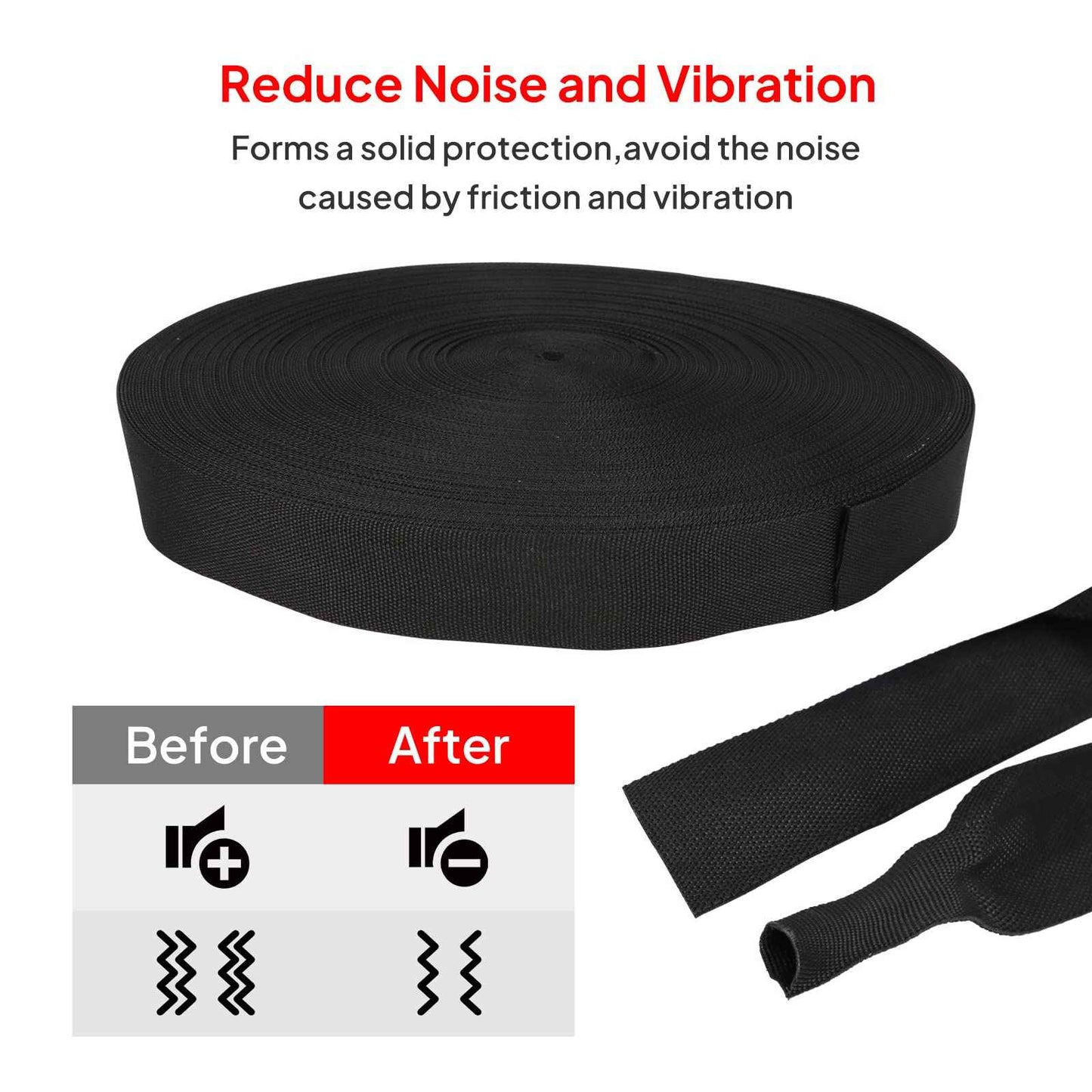 Sonoreboom 2 in 1 Heat Shrink Braided Sleeving Fabric Tubing-Ideal fit Irregular Shape Hose/Cable/Wire (3/8"(10mm), 22FT)