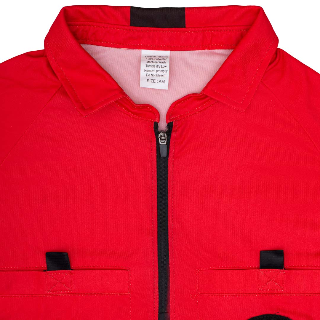 New! 2018 Soccer Referee Jersey Full Sleeve (2018 Red, Adult Small)