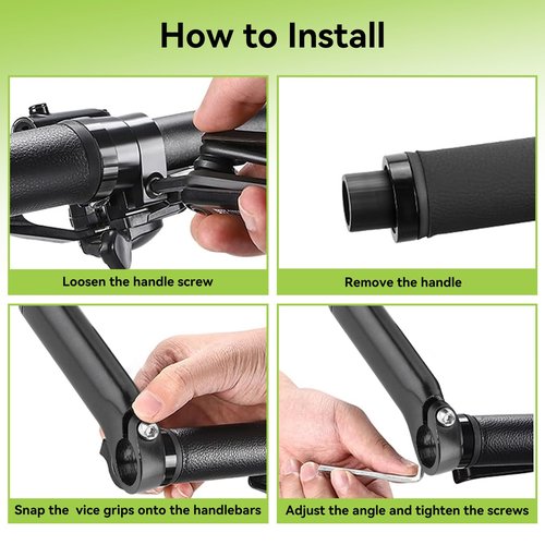 Cyrank Bike Handlebars, Aluminium Alloy Bike Bar Ends Lightweight Riding Hand Grip Ends Comfortable Handlebars Extender for Bicycles Scooter