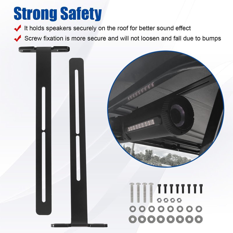Soundbar Mounting T-Bracket Golf Cart Speaker Mount Bracket Compatible with SE18, SE26, SEB26, SEDS32 Soundbars Universal T-Shaped Black Roof Mount