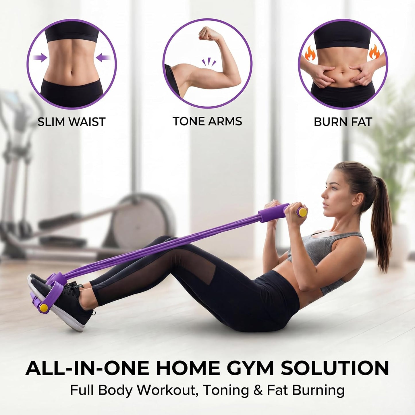 Pedal Resistance Band - 6-Tube Foot Pedal & Ankle Puller for Full Body Workout | Home Gym Equipment