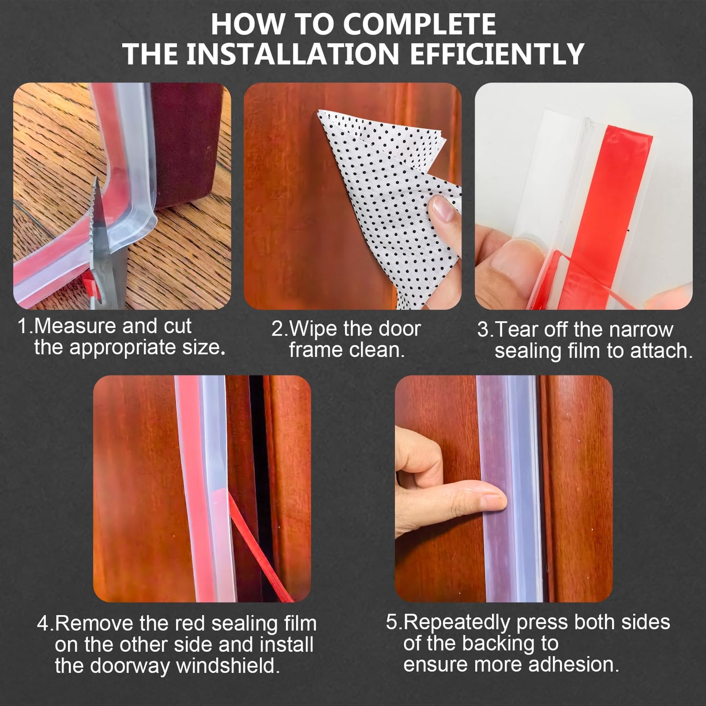 Silicone Weather Stripping Door Seal,2024 Upgraded Seal Strip for Windows Gaps, Double-Sided Strong Adhesive Design, Seal Strip for Side of Door,Sliding Door,1.37" x 10 ft,Transparent