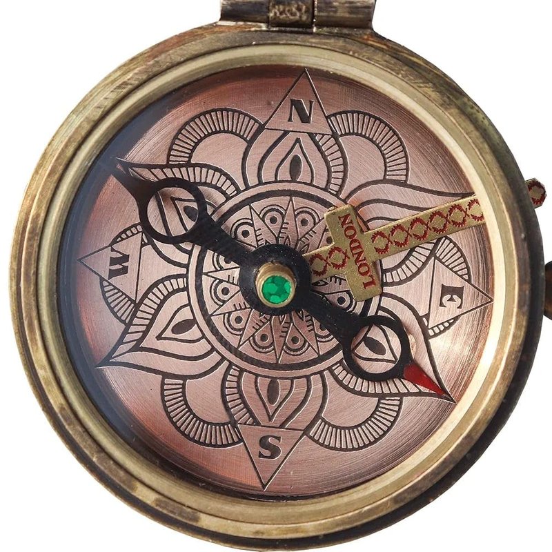 Be Strong and Courageous Joshua 1:9 Engraved Brass Compass with Leather Case | Working Compass, Marine Gift, Keepsake Gift, Birthday Gift, Corporate