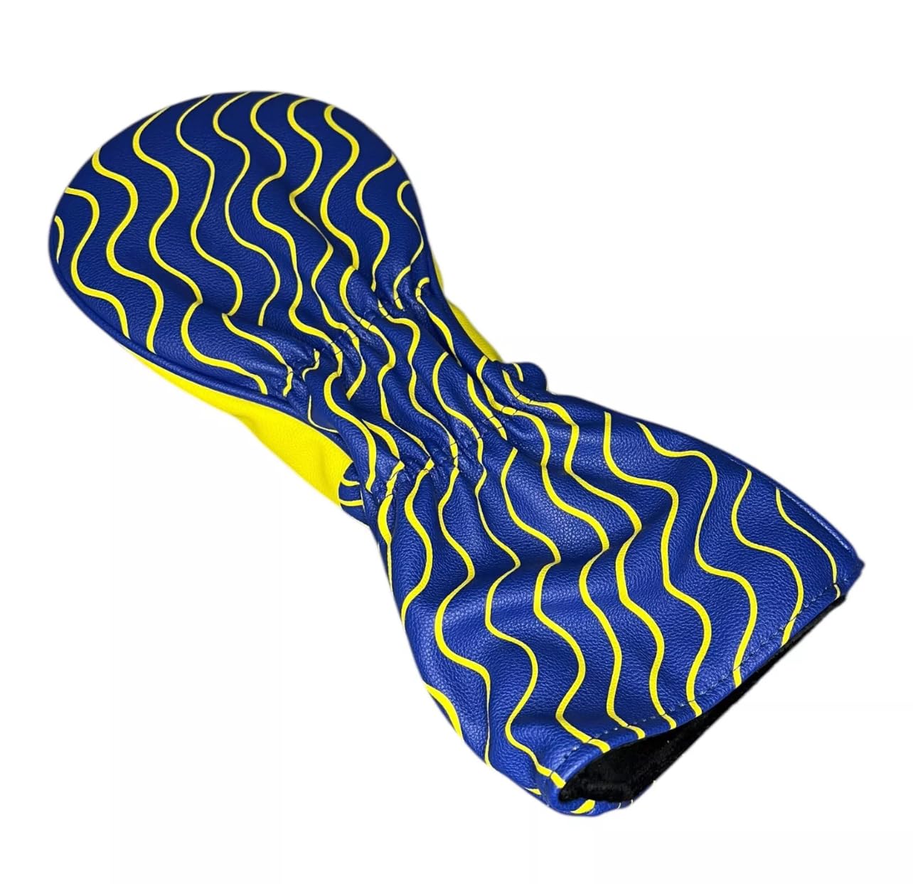 Twisted Tea Golf Driver Head Cover, Hard Iced Tea Design, Yellow and Blue Wave Pattern