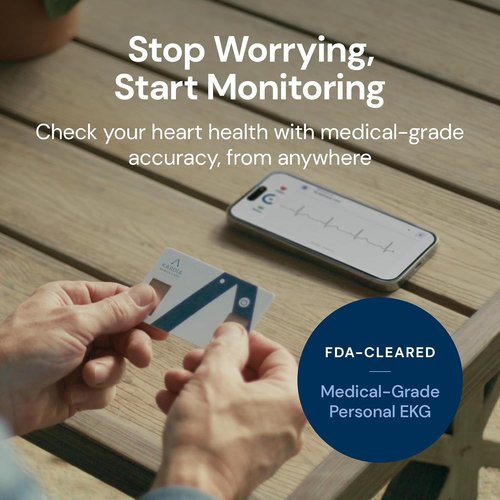 KardiaMobile EKG Monitor - FDA-Cleared, Bluetooth Enabled, Portable Card-Sized Heart Monitor | No Subscription Needed