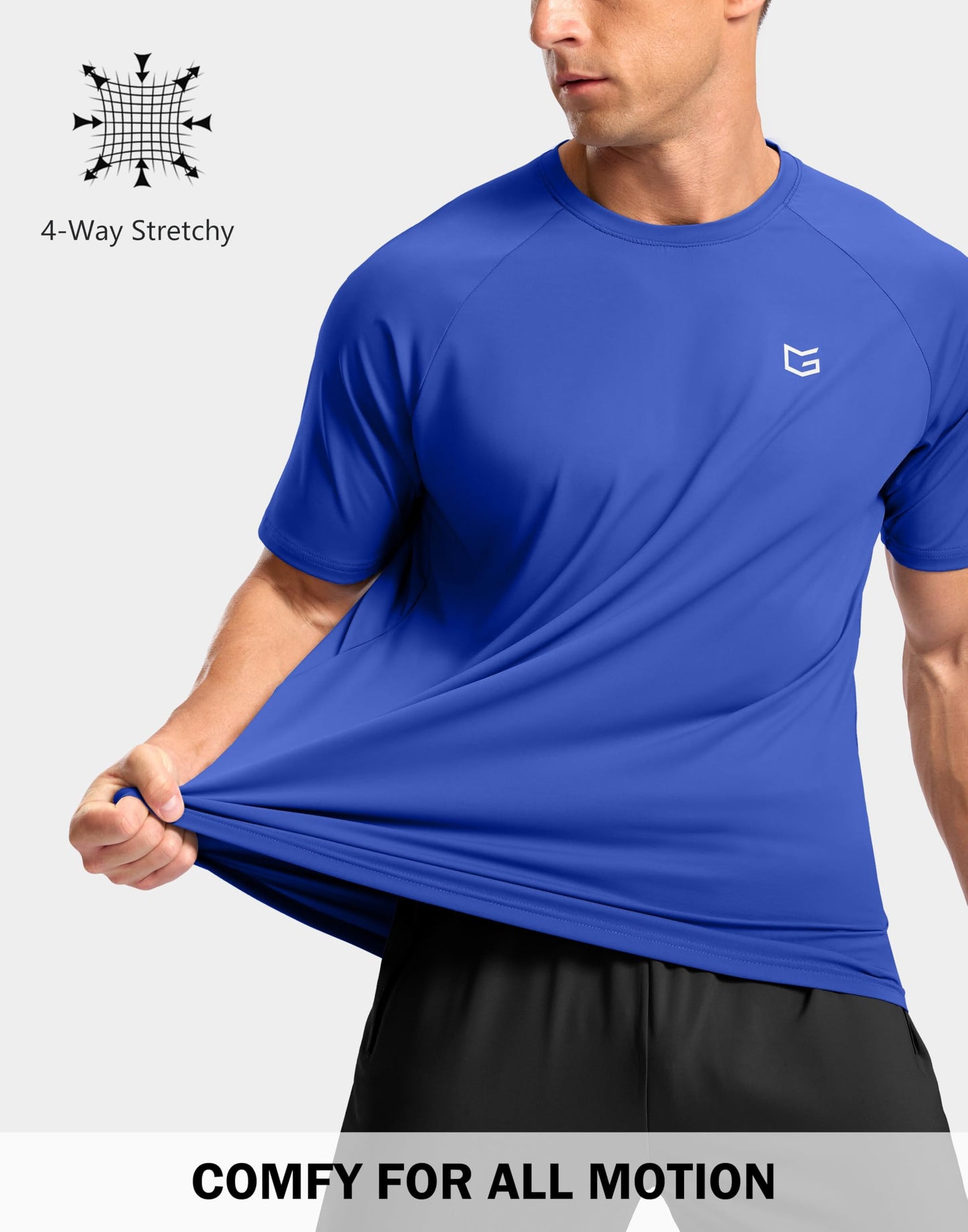 G Gradual Men's Athletic Workout T-Shirts Moisture Wicking Cooling Running Shirts Short Sleeve Performance Tee for Gym Tennis(Royal Blue,XXL)