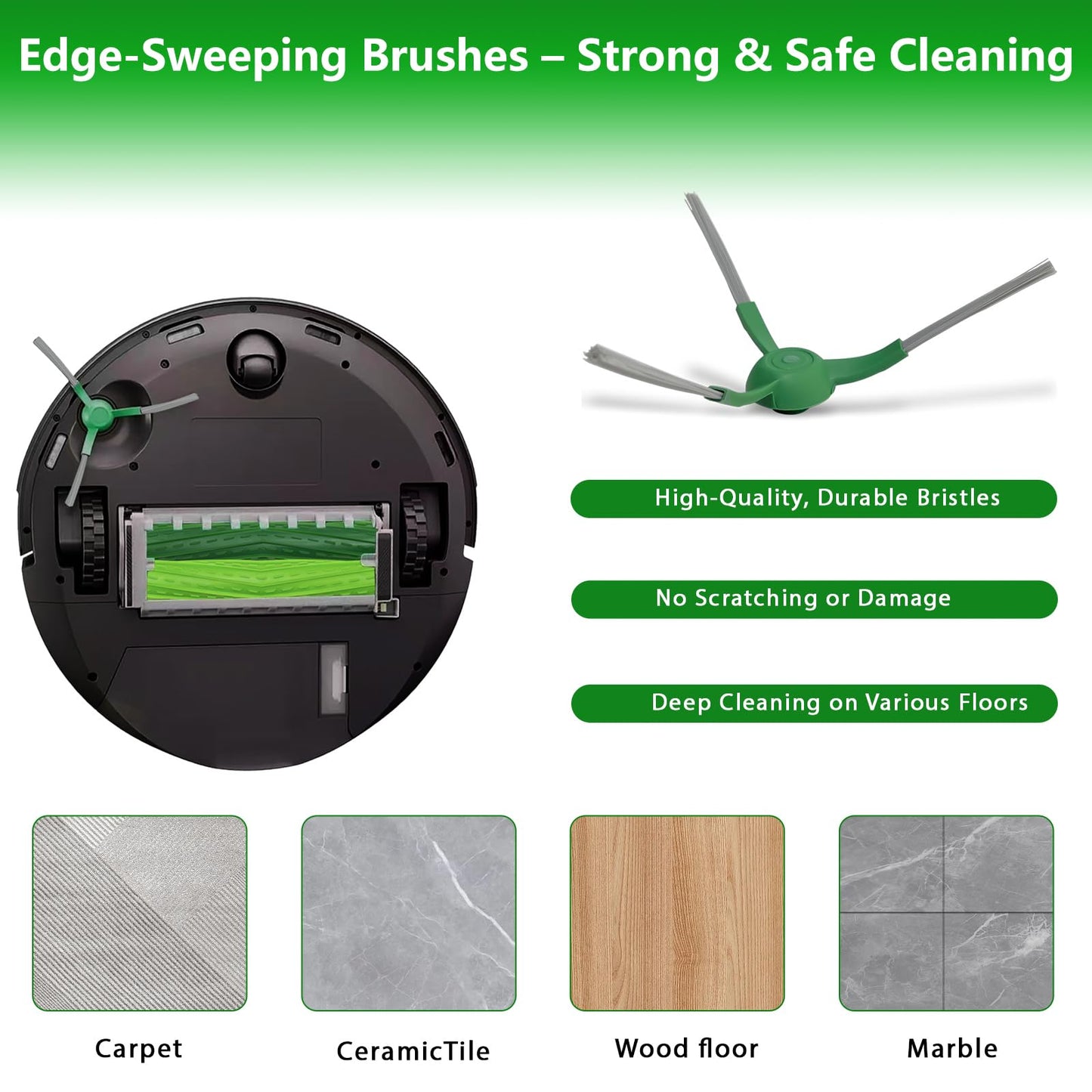 6 Pack Replacement Side Brushes Compatible with iRobot Roomba Max 705 Vac/Plus 504 Vac Robot, Edge-Sweeping Brushes Vacuum Accessories