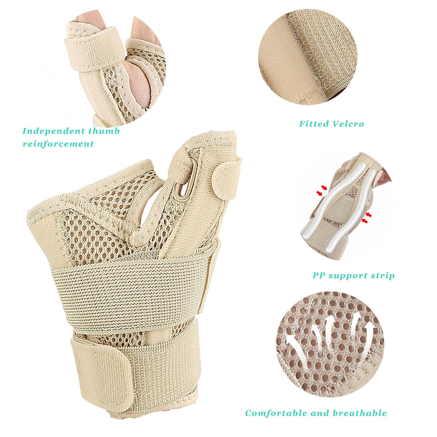 GELAIMAR Thumb Splint with Wrist Brace - Thumb Support Brace for Wrist Hand Thumb Stabilizer Fits Both Right Left Hand for Men and Women