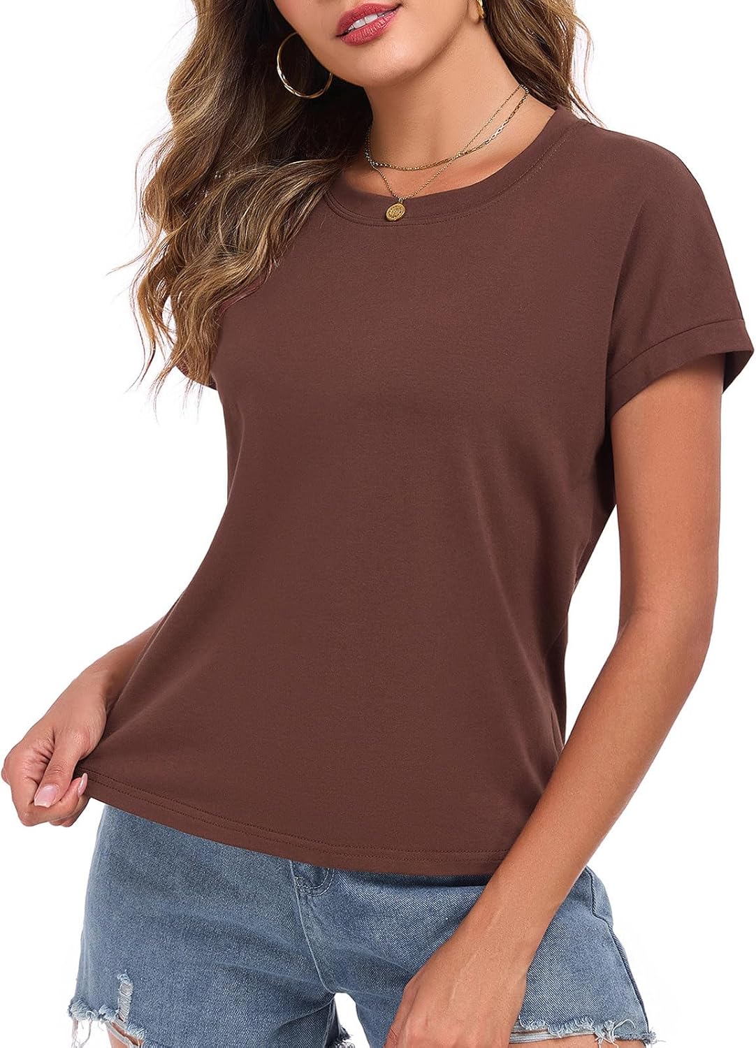 Skiennix Women's Cap Sleeve Cropped Tee - Loose Fit Cotton Summer Blouse | Casual Style