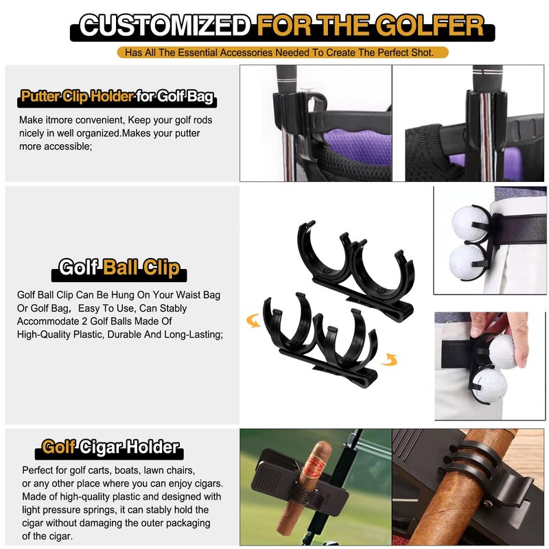 AEORUM Golf Accessories Kit, Golf Gifts for Men & Women, Golf Essentials Tools, 69-Piece Golf Stuff Gear with Oxford Bag, Golf Tees, Golf Club Regripping Kit, Divot Repair Tool,Golf Club Brush