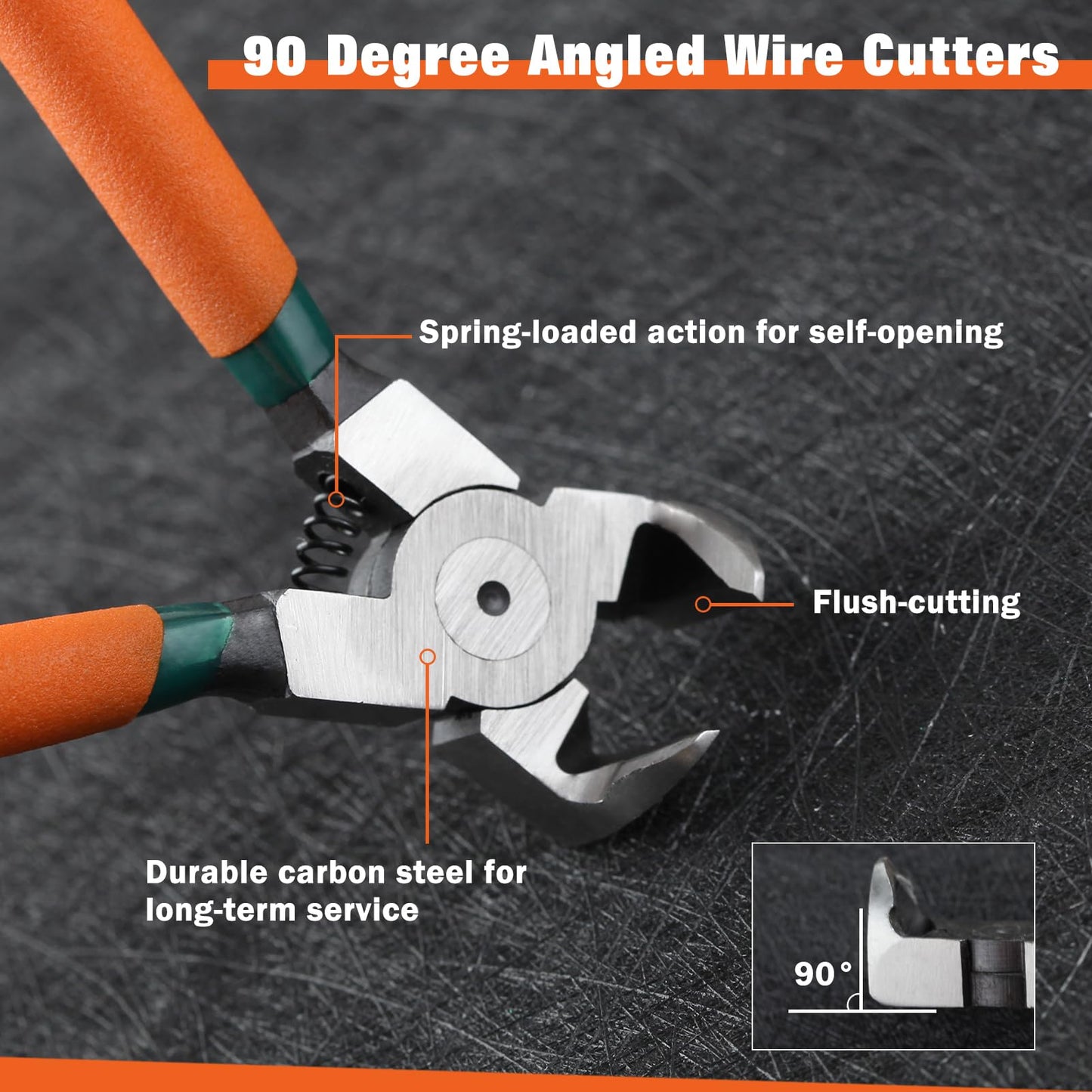 LEONTOOL Diagonal Pliers for Flush Cut Plastics, 90 Angled Wire Cutters for Crafting, Wire Side Cutters Clippers, Flush Cutter Wire Snips Flush Cut Plier for Jewelry Making, Electronic, Model, Floral