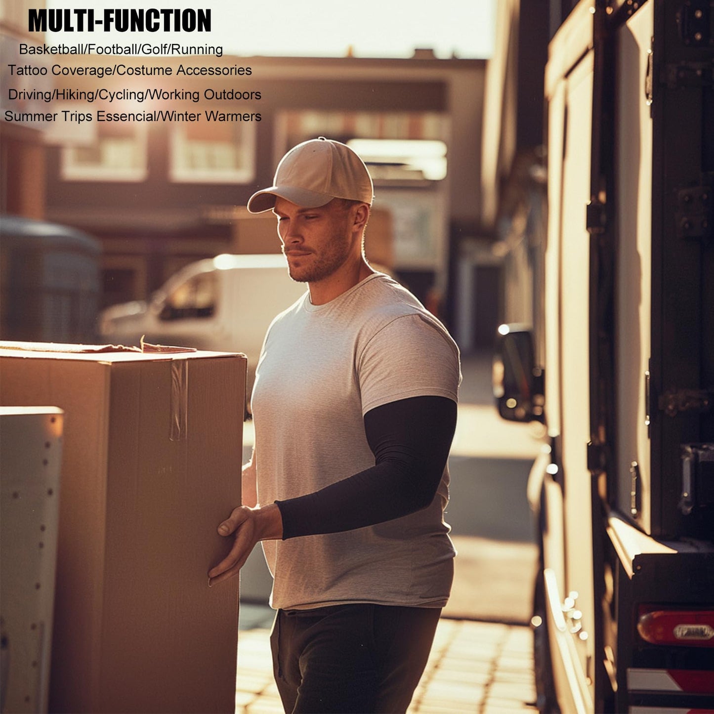 Luwint Teens Adult UV Sun Protection Arm Sleeves, Sun Blocking Ice Cooling Cover for Sport Basketball Football (2 Pairs, Youth/Adult(Average))