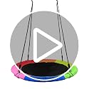Xapigo 40 Inch Multicolor Tree Swing for Kids & Adults, Heavy Duty 900D Fabric