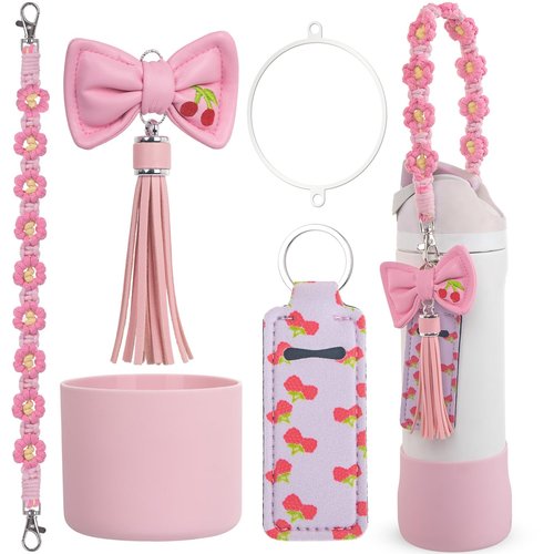 foci cozi Used for Owala Water Bottle Accessories 16oz 24oz 32oz,Compatible with Owala Water Bottle Handle Strap Charms Silicone Boots (Pink, 32oz)