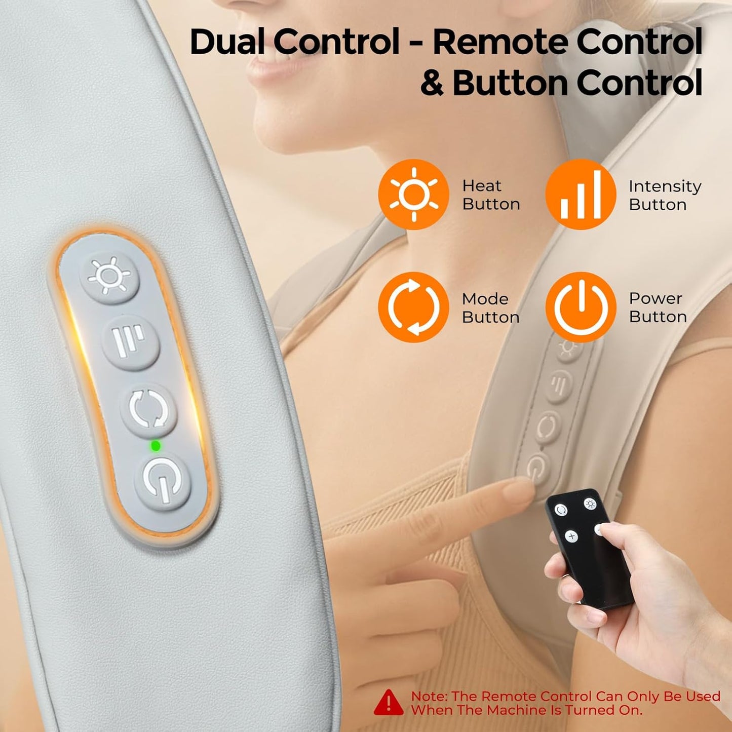 Skiennix Neck Massager - Shiatsu Heat Therapy for Pain Relief | 6D Deep Tissue Kneading, Portable Gray Design