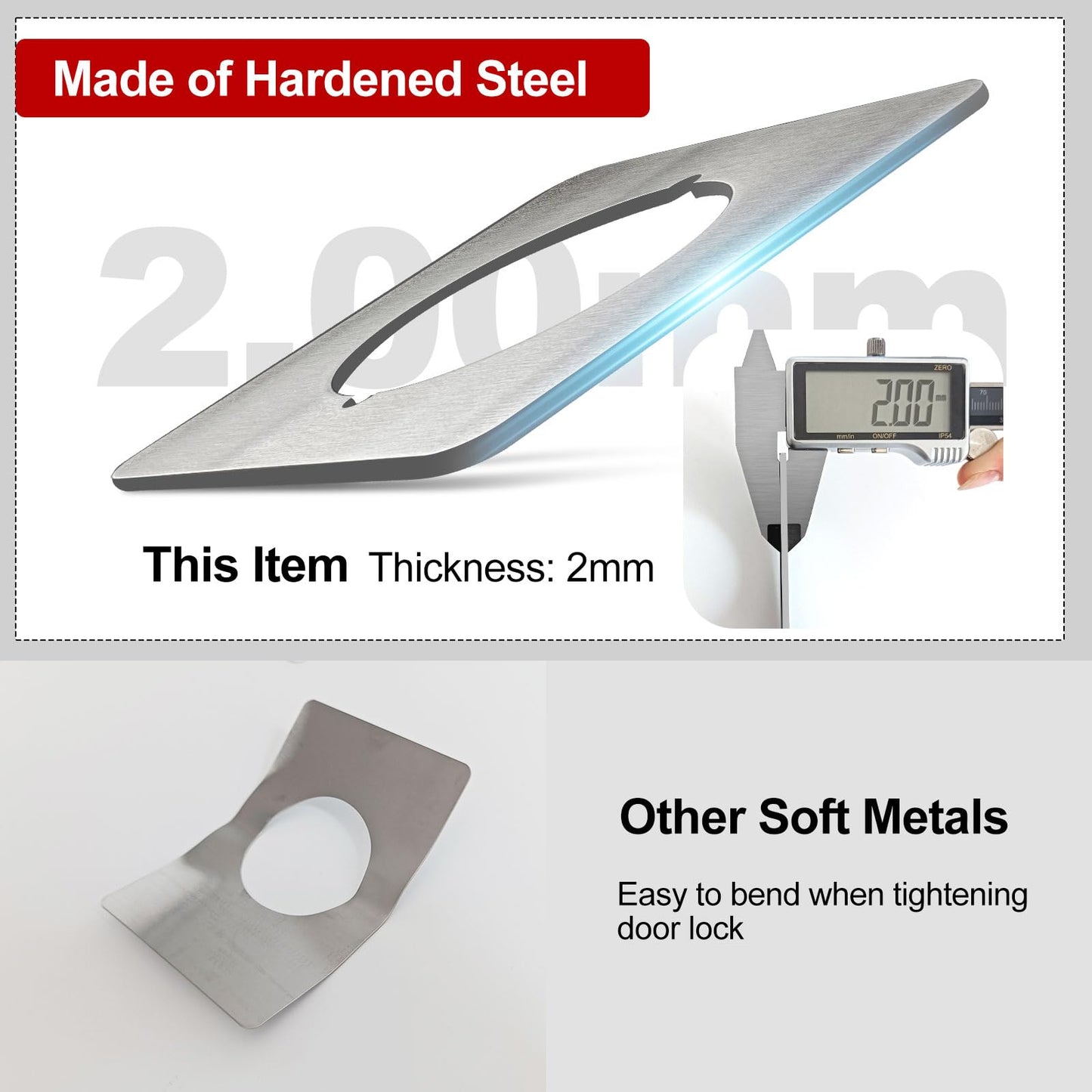 MOSECYOU Door Knob Backing Plates Square, Satin Nickel, Door Reinforcement Plate, Scar Plates for Door Knob/Deadbolt, Door Handle Cover Filler Fixing Repair Backplate