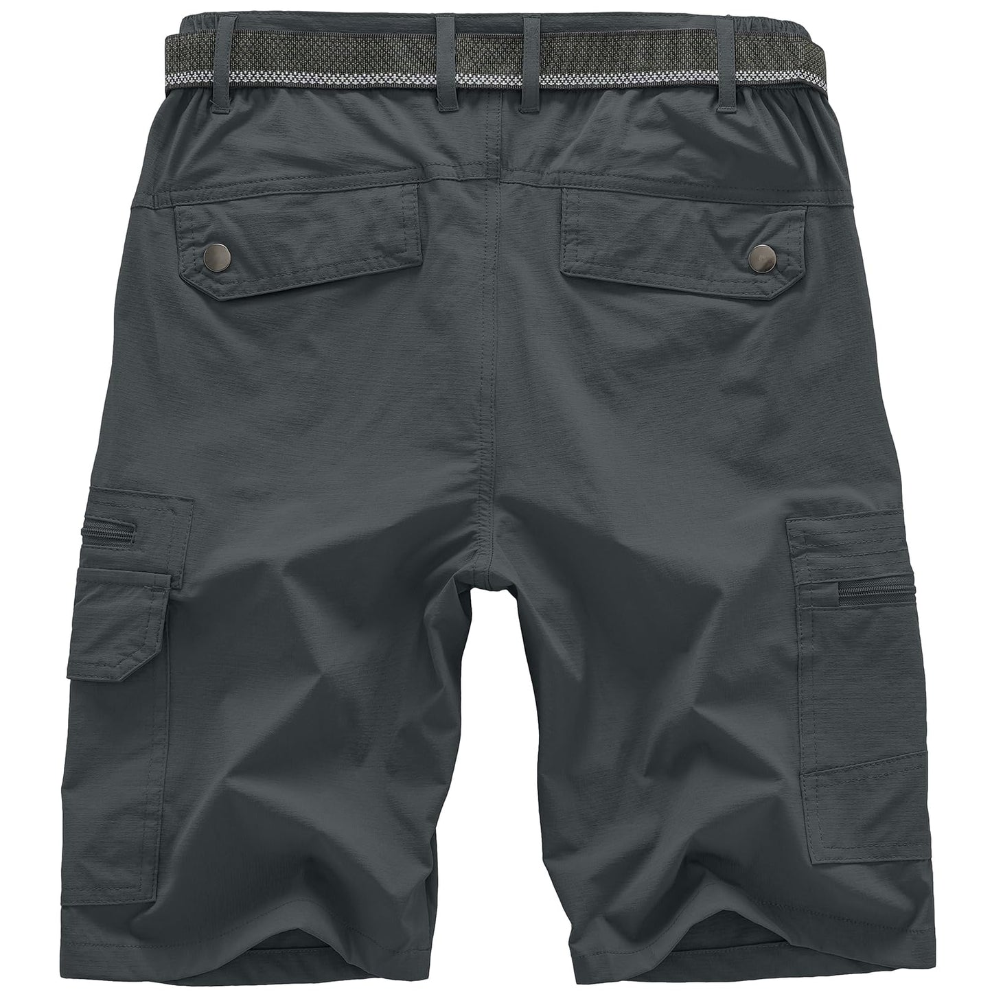Jessie Kidden Mens Outdoor Casual Expandable Waist Lightweight Water Resistant Quick Dry Fishing Hiking Shorts (6222 Iron Grey 36)
