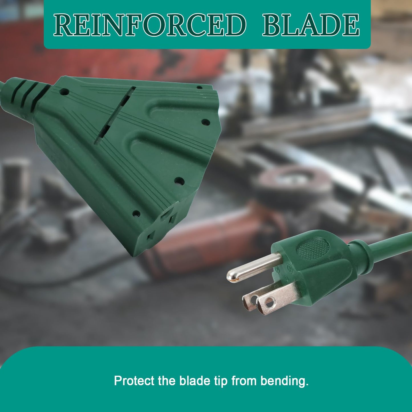 Ultra Explorer 6 Ft Outdoor Extension Cord with 3 Electrical Power Outlets - 16/3 SJTW Long-Lasting Green Cable with 3 Prong Grounded Plug