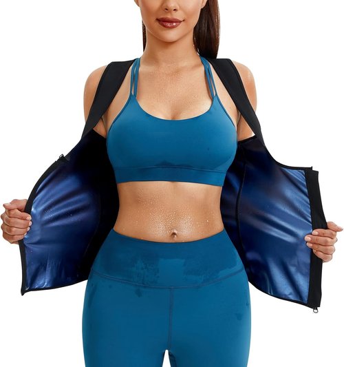 Junlan Sauna Suit for Women - Waist Trainer Vest with Zipper | Sweat Tank Top Shaper